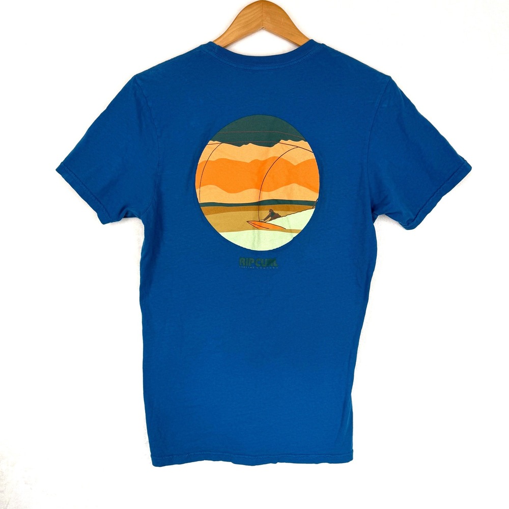Rip Curlβ Mens Blue Short Sleeve Pocket Graphic T-Shirt Standard Fit Small